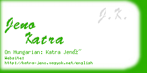jeno katra business card